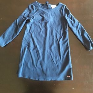 Navy blue long sleeve shift dress